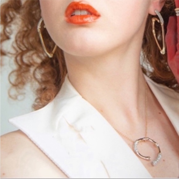 ALEXIS BITTAR • Gold & Silver Crystal Bamboo Solanales Pendant Necklace - Picture 8 of 11